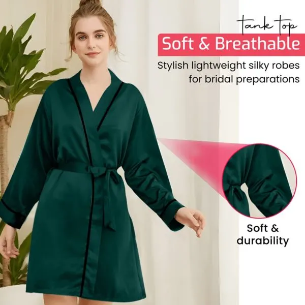 listing 2 Women's Premium Satin Bridesmaid Night Dress Robes
