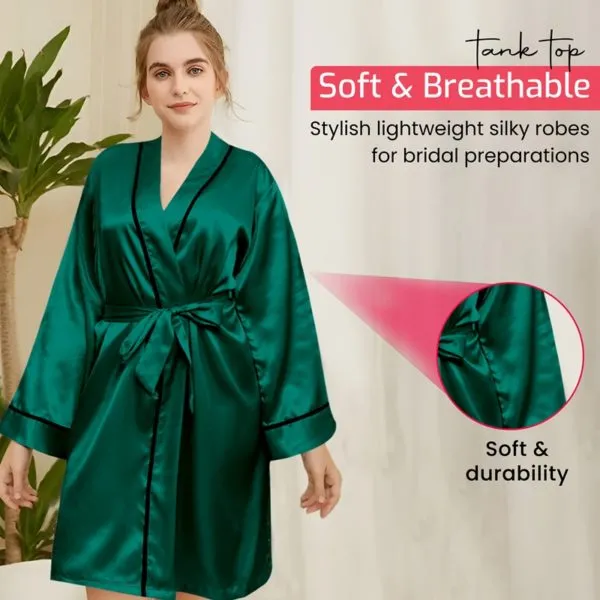 listing 2-Recovered Women's Premium Satin Bridesmaid Night Dress Robes