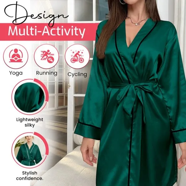 listing 4 Women's Premium Satin Bridesmaid Night Dress Robes