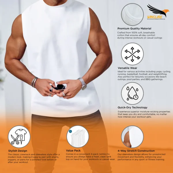 Men's GYM Active Wear Sleeveless Muscle T-Shirts