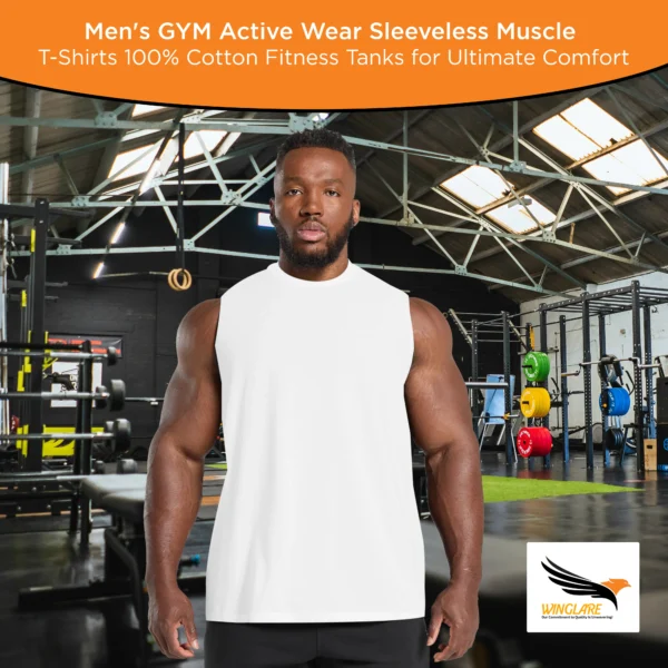 Men's GYM Active Wear Sleeveless Muscle T-Shirts